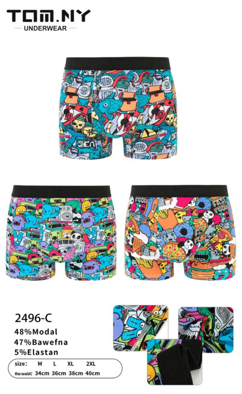 Bokserki męskie Roz M-2XL, Mix kolor Paczka 24 szt